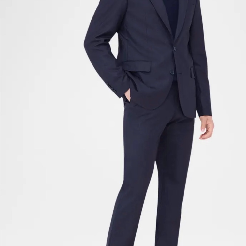 Bugatchi Navy Linen 2 button blazer jacket size 4… - image 16